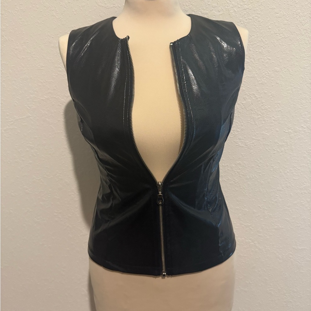 Vintage fitted Black Leather Vest